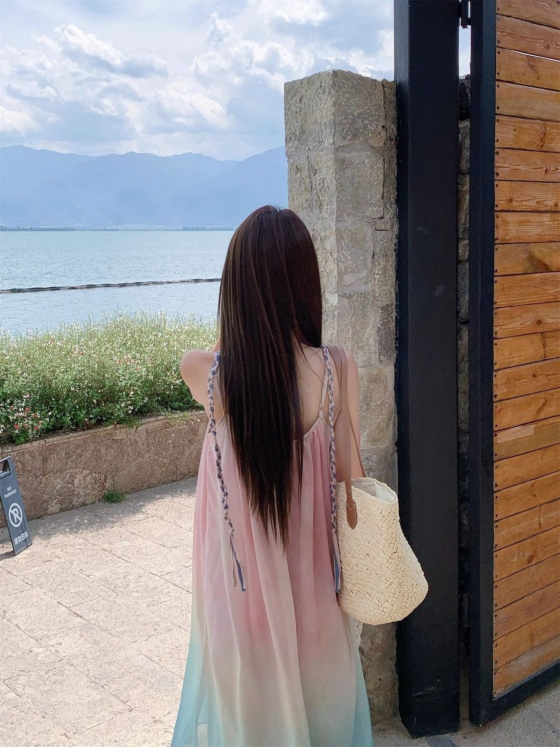 Đầm maxi nữ thắt eo chất voan gradient họa tiết bãi biển mùa hè 2026 — Đầm voan (Version), Đầm voan (phiên bản thường) chi tiết 19