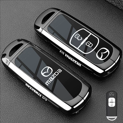 Suitable for Mazda 3 Angkesela Key Cover Cx30 Shell Cx5 Atez Cx50 Xingye Cx4 Car Bag Buckle Cx7 (Static Rod/Key Bag) - type-a-2-button-gun-black-single-shell