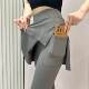 Summer New High Waist Capri Pants Pocket Belly-closed Culottes Fashion Sports Fake Two-piece Running Fitness Outer Wear Yoga