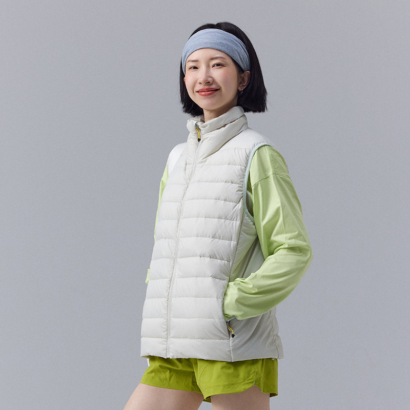 户外运动潮牌防泼水运动羽绒马甲冬季男女保暖叠穿轻薄羽绒背心|undefined