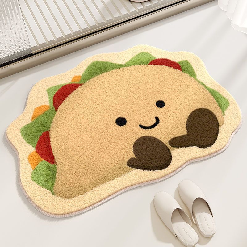 귀여운 만화 빵 외계인 캐시미어 카펫 화장실 욕실 흡수성 바닥 매트 가정용 침실 담요