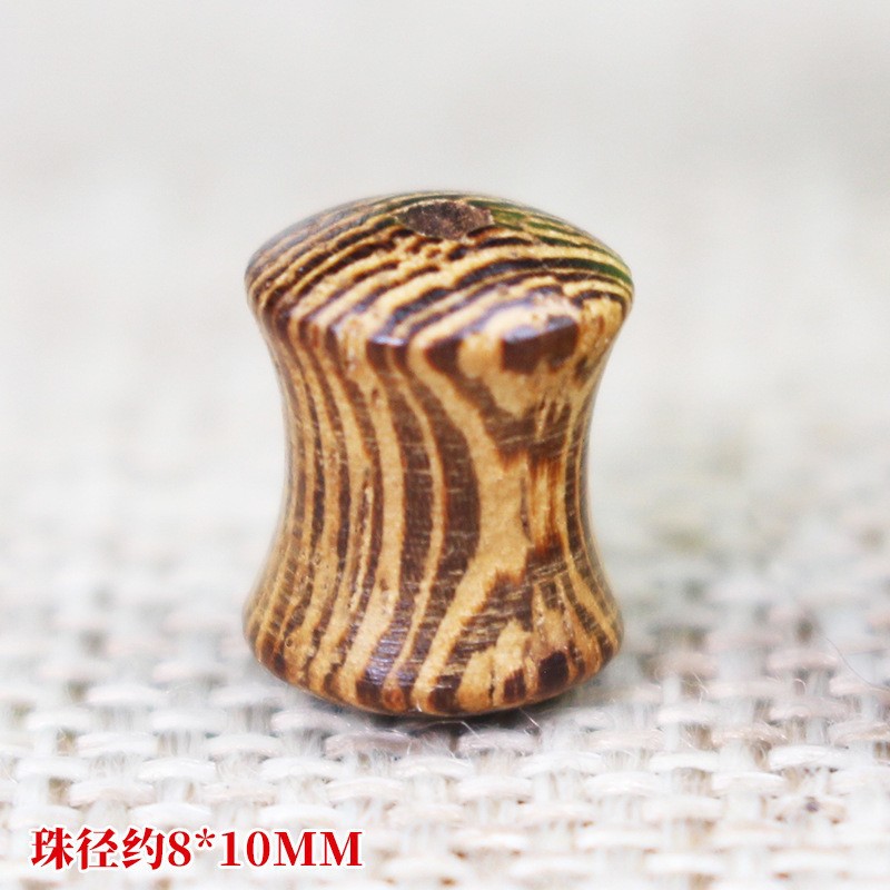 Cuentas sueltas de madera de ala de pollo al por mayor, cuentas de madera, cuentas redondas, cuentas de tres vías, accesorios de abalorios DIY para torres budistas, artesanías hechas a mano para el Año Nuevo del Caballo.