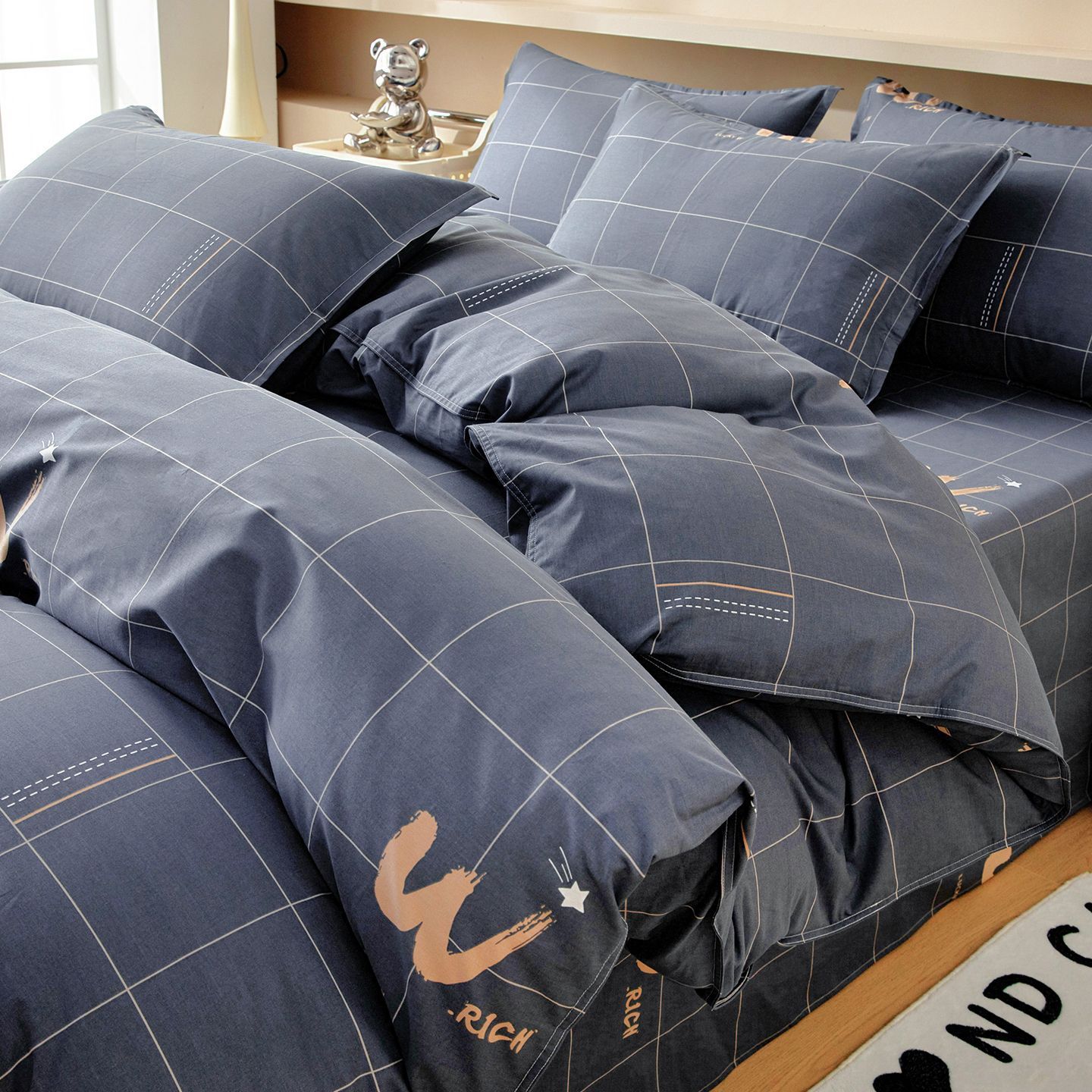 Viento simple cubierta de edredón de algodón una sola pieza de algodón para una persona doble 150x200x230 cubierta de edredón para hombres lista de edredón doméstico