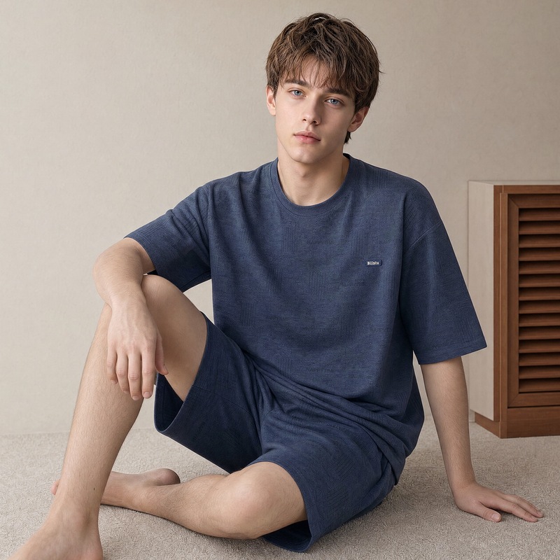 Modal Men's Pajamas, Summer Cool Short-Sleeved Shorts, Casual Style Home Clothes, Summer Thin Style That Can Be Worn Outside
