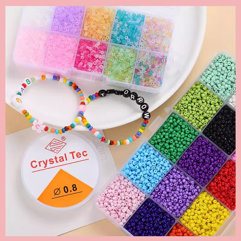 Cuenta de arroz cuentas sueltas cuentas letras perlas imitación de perlas hechas a mano DIY accesorios de joyería material caja de paquete image 4