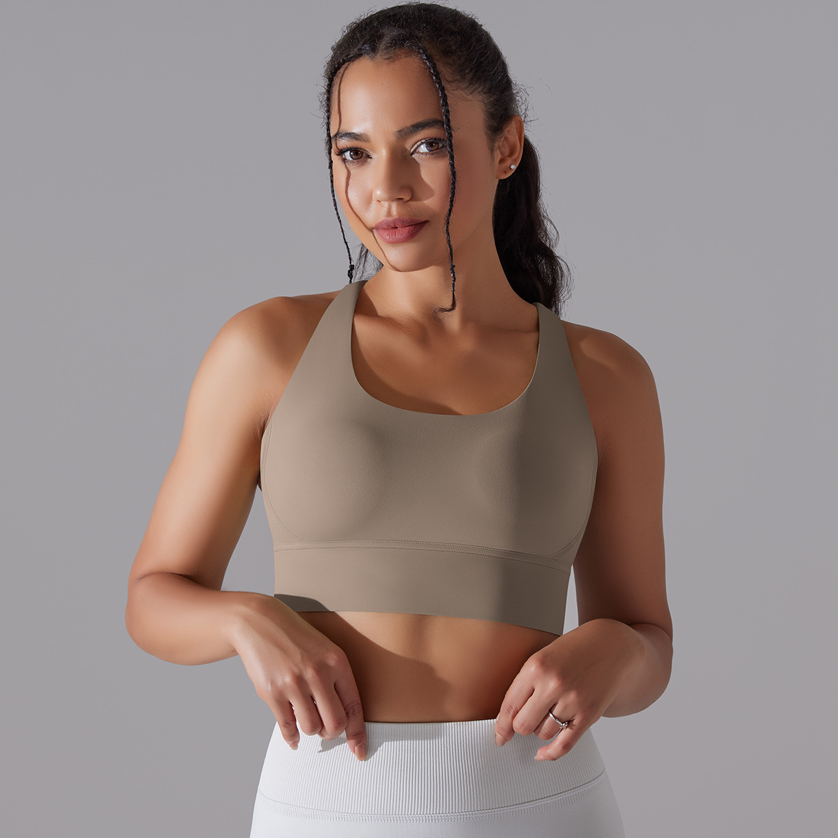 127g Weight Sleeveless Sleeve Length Nylon, Spandex Fabric Type Short Top Length Halter Crisscross Tank Tops Type Fitness, Yoga Occasion U Neck Neckline Solid Color Pattern Sports Style Sports Solid Color Nylon Spandex U Neck Active Tops Halter Crisscross Tank 101