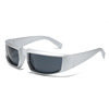 Street sunglasses, trend silver glasses hip-hop style, European style