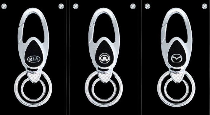 Toyota, mazda, golden metal modern keychain
