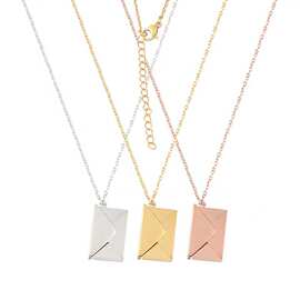 欧美跨境热卖圣诞情侣送礼信封情书锁骨链女高级感轻奢可打开吊坠