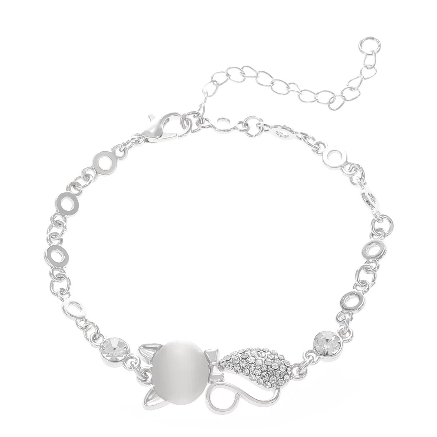 Nuevo estilo coreano pulsera creativa japonés y coreano moda deslumbrante ópalo gato Rosa oro pulsera mujer fábrica al por mayor