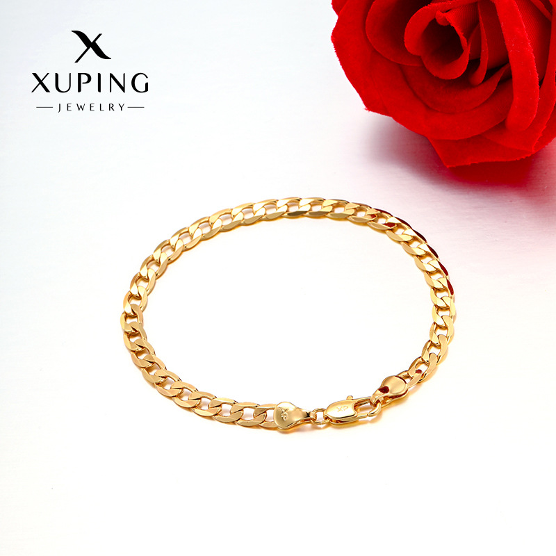 Xuping aleación de cobre chapado 24k color simple pulsera hebilla japonesa clásica diaria fácil de usar joyas transfronterizas europeas y estadounidenses al por mayor