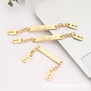 Custom-made zinc alloy chain letter logo clothing with holes hand-sewn pins electroplating luggage nameplate trademark