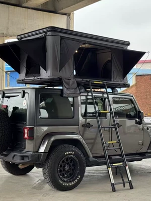 Outdoor aluminum shell folding tent automatic roof tent room double self-driving travel car car luggage rack tent (Avtomobil dam çadırları)