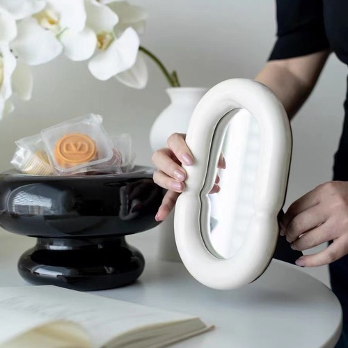 Creative life modern light luxury bedroom dresser ceramic internet celebrity makeup mirror home desktop desktop decorative mirror