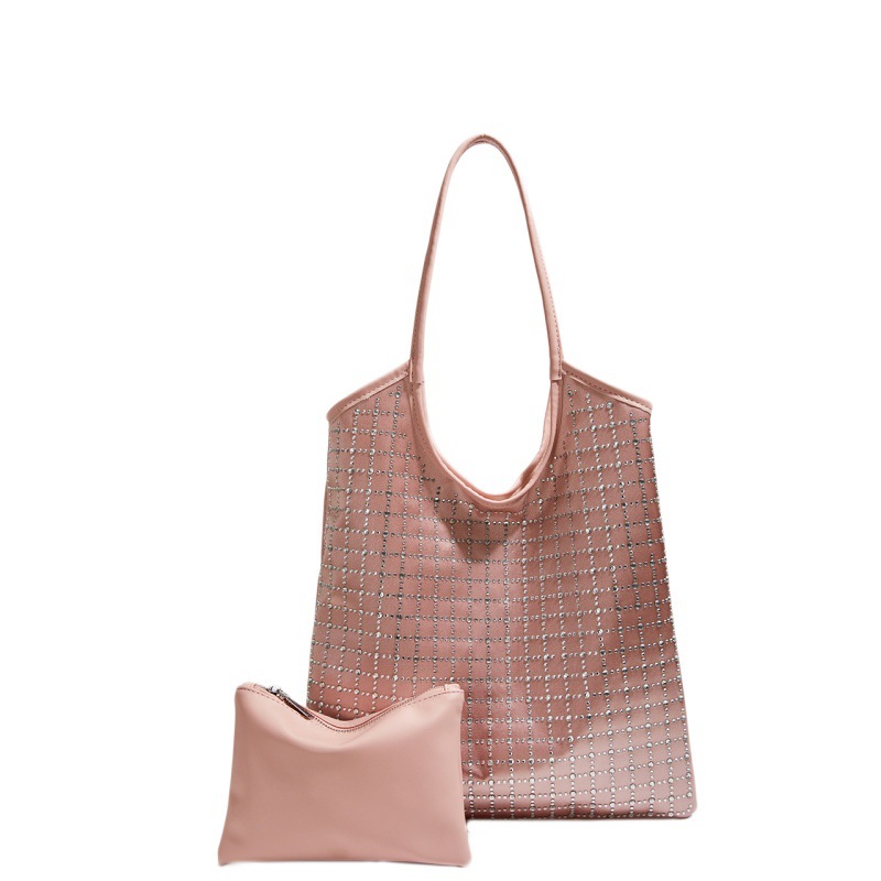 Bolso Tote popular de este año, nuevo bolso femenino de verano 2025, bolso a cuadros con diamantes, bolso de hombro de gran capacidad para niños y madres
