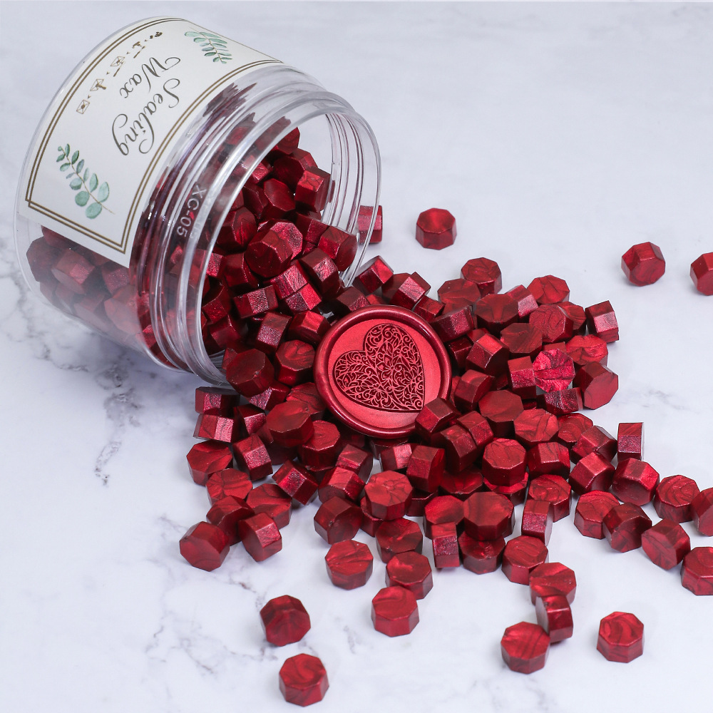 Oucai Fire Paint Wax, octágono, color mixto, nacarado, 200 granos, 132 colores, sello de pintura al fuego, cera, a granel barato