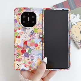 卡通水果动物为mateX3保护套创意X5典藏版左右折叠水贴硬壳适用