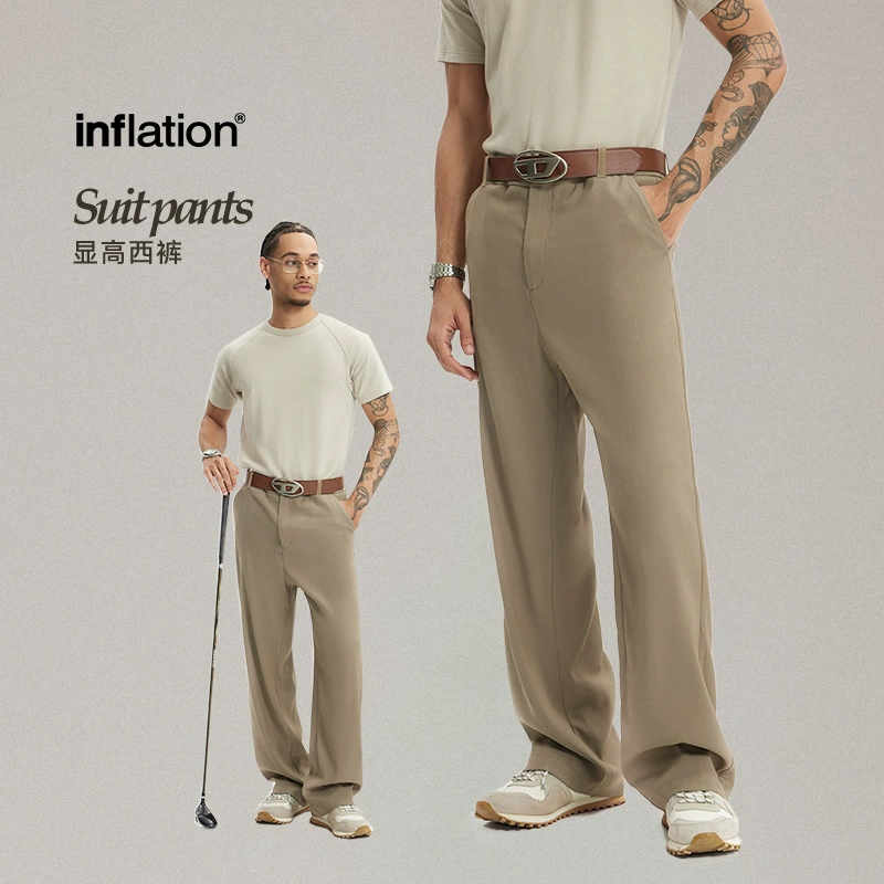 Мужская одежда Jie Zhan | Высокие классические брюки в американском стиле, осенняя новинка 25, простой драпированный кэжуал с карманами для мужчин в стиле old money.