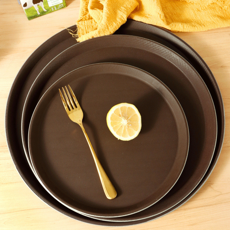 bandeja rectangular de plástico super grande bandeja redonda antideslizante hotel restaurante KTV bandeja de transferencia comercial bandeja de té