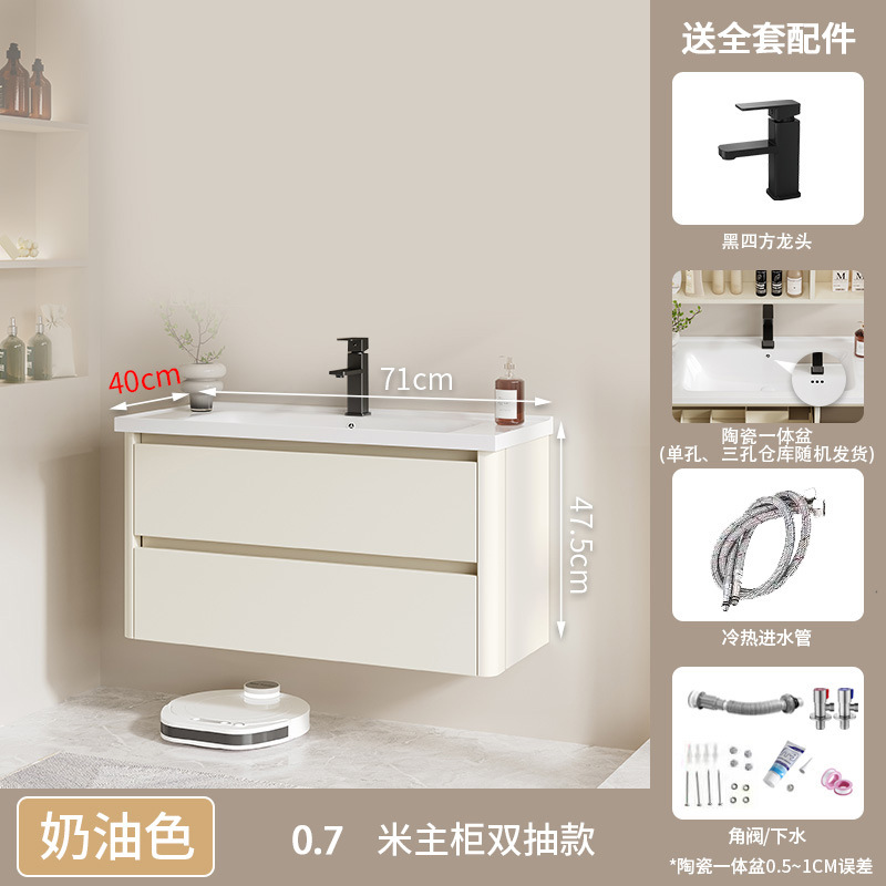 70 (doble cajón) cuenca de cerámica + gabinete sin espejo (40 ancho)