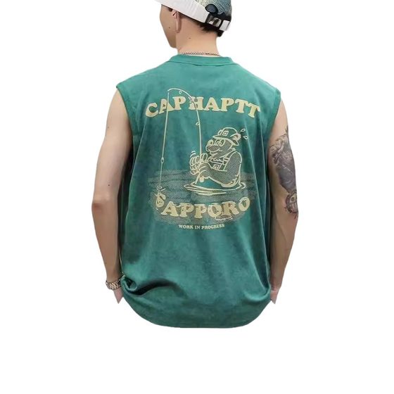Quick-drying T-shirt Vest Men's New Waistcoat Men's Sleeveless Hurdle Sports Men's Fitness Men's plus size Summer Fashion