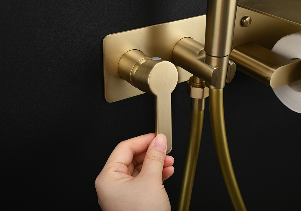 Bathroom toilet spray gun companion set, bathroom toilet cold and hot washbasin, concealed toilet spray gun with tissue holder undefined