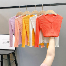 女童防晒衣2025夏季新款洋气冰丝薄款防紫外线中大童儿童针织开衫