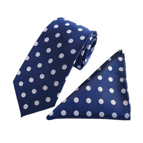 Factory direct supply suit polka dot elegant atmosphere suit tie pocket square set
