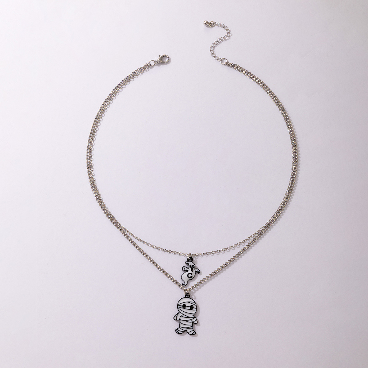 Halloween ghost eyeball mummy pumpkin lantern geometric necklace wholesale nihaojewelry