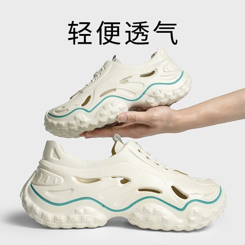 Croc Shoes Men's Summer 2025 New Outer Wear Home Thick-Soled Beach Basketball Non-Slip Sandals for Men