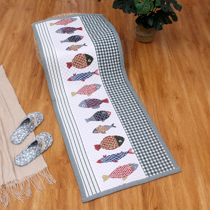 Korean Cotton Bedside Mat, Door Mat, Fabric Quilted Anti-Slip Patchwork Living Room Mat [Small Wholesale]