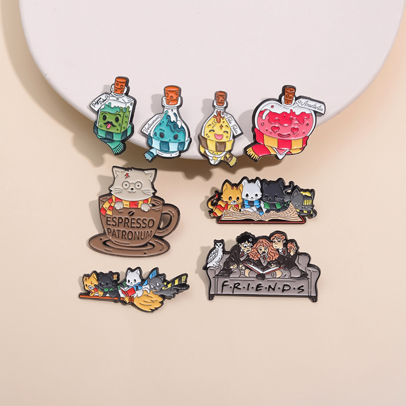 Casual, Holiday, Daily Occasion Alloy Material Letter, Cat Pattern Cartoon Style Simple Style Pin Letter Cat Alloy Stoving Varnish Unisex Brooches