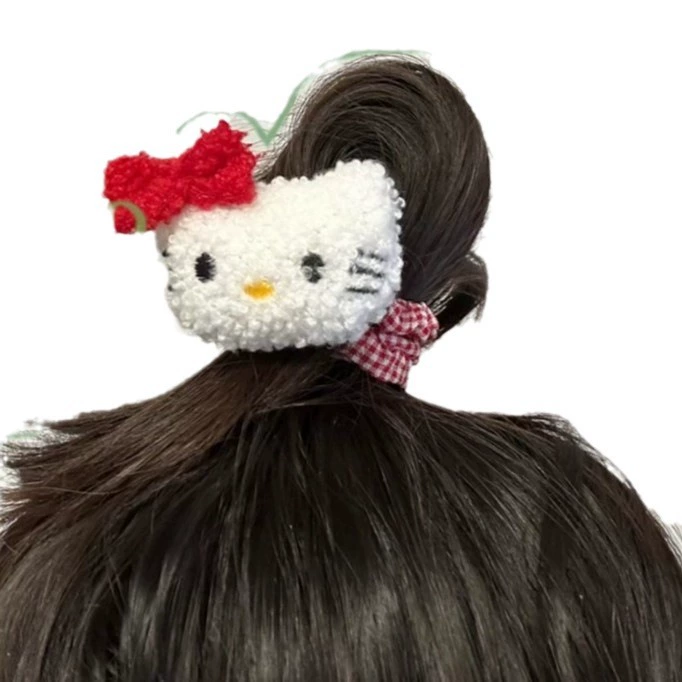 Hello kitty, милая резинка для волос, плюшевая кукла, аксессуар для волос, простой и элегантный дизайн