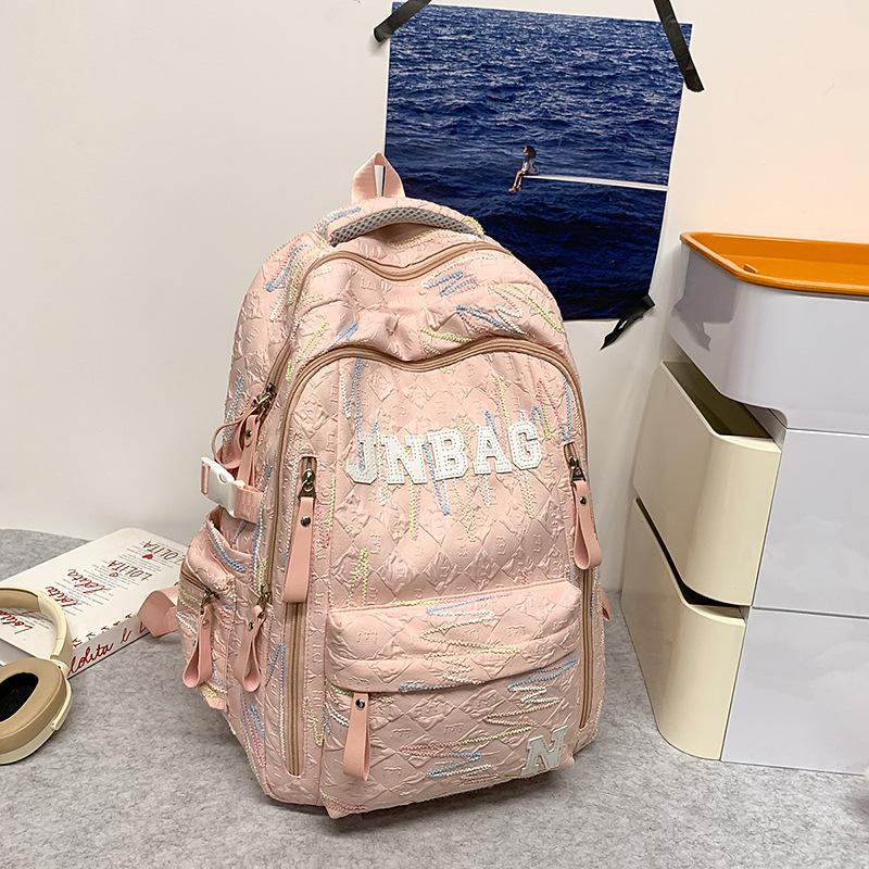 高颜值书包初中女生小学生少女感可爱轻便双肩包高中生大容量背包|undefined