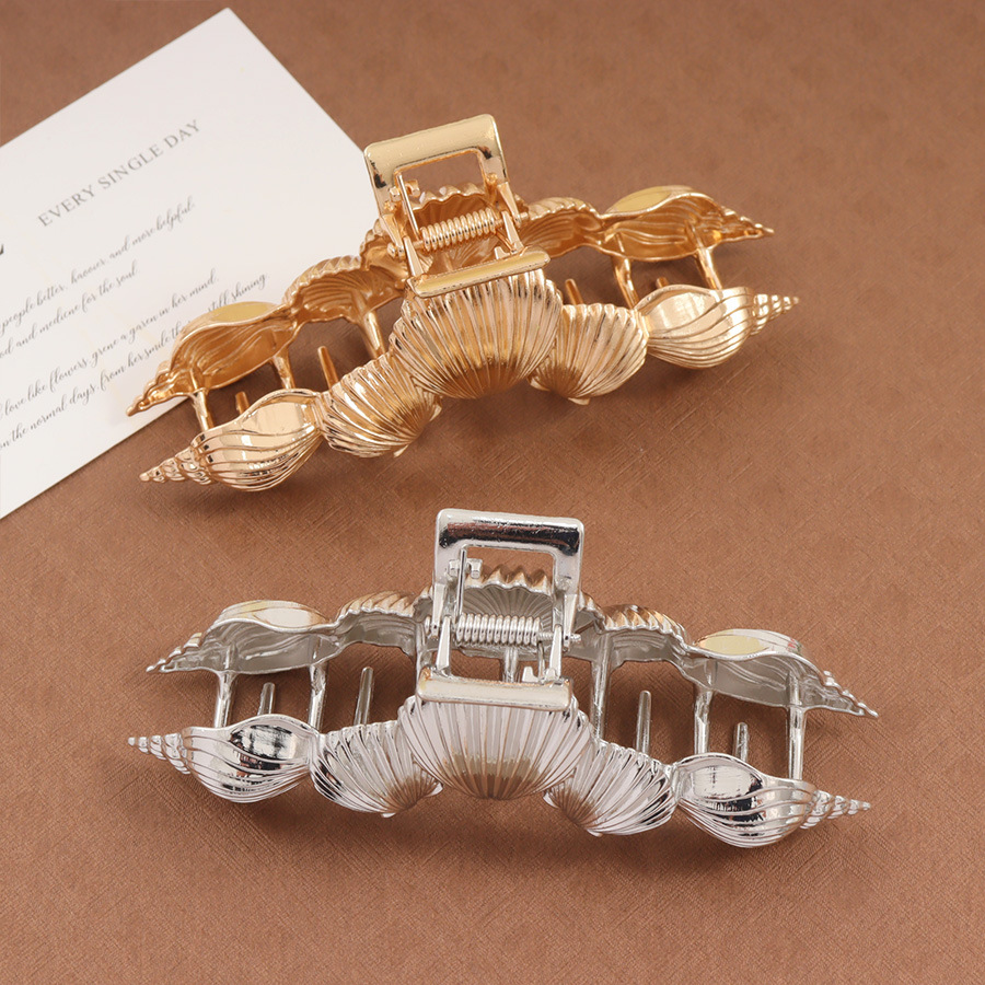50g Weight Hair Claws Hair Accessories Type 1 Piece Quantity Daily, Street Occasion Zinc alloy Material Conch, Shell Pattern All Seasons Season Women's Gender IG Style Style IG Style Women's Conch Shell Zinc Alloy Hair Claws 5