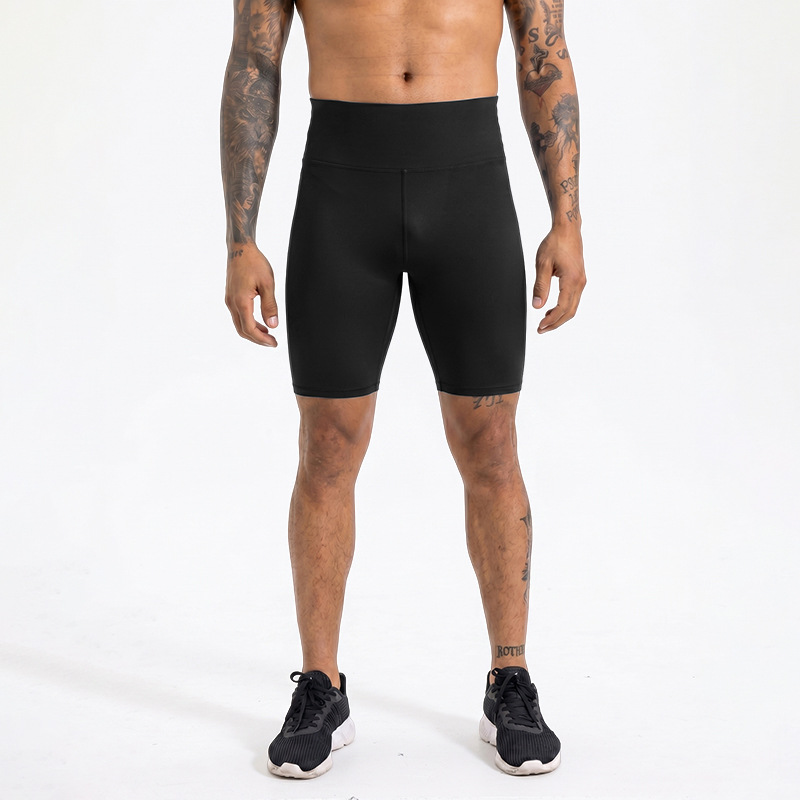 Dongguan alta velocidad elástica secos pantalones de correr, yoga negro bottom, pantalones de compresión de hombre, pantalones cortos de fitness