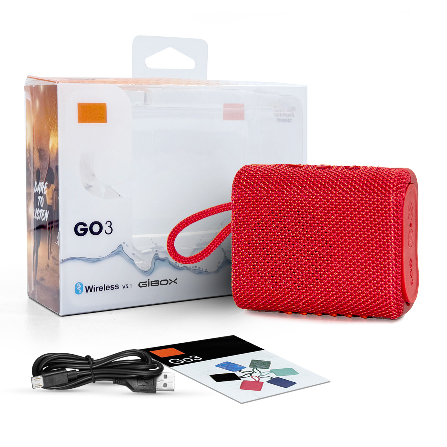 Comercio exterior transfronterizo nuevo altavoz inalámbrico GO3 mini subwoofer portátil para exteriores altavoz Bluetooth BRIC de tercera generación