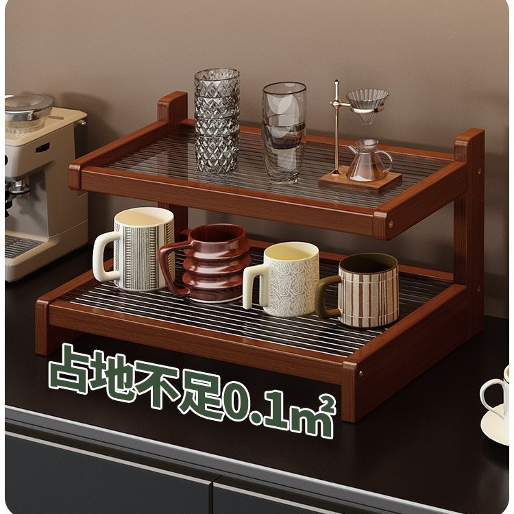 Taza de almacenamiento de tazas de agua con tablero de fumar, estante de almacenamiento de bar, estante de exhibición multicapa de tazas de café Nan Zhu Mark image 3
