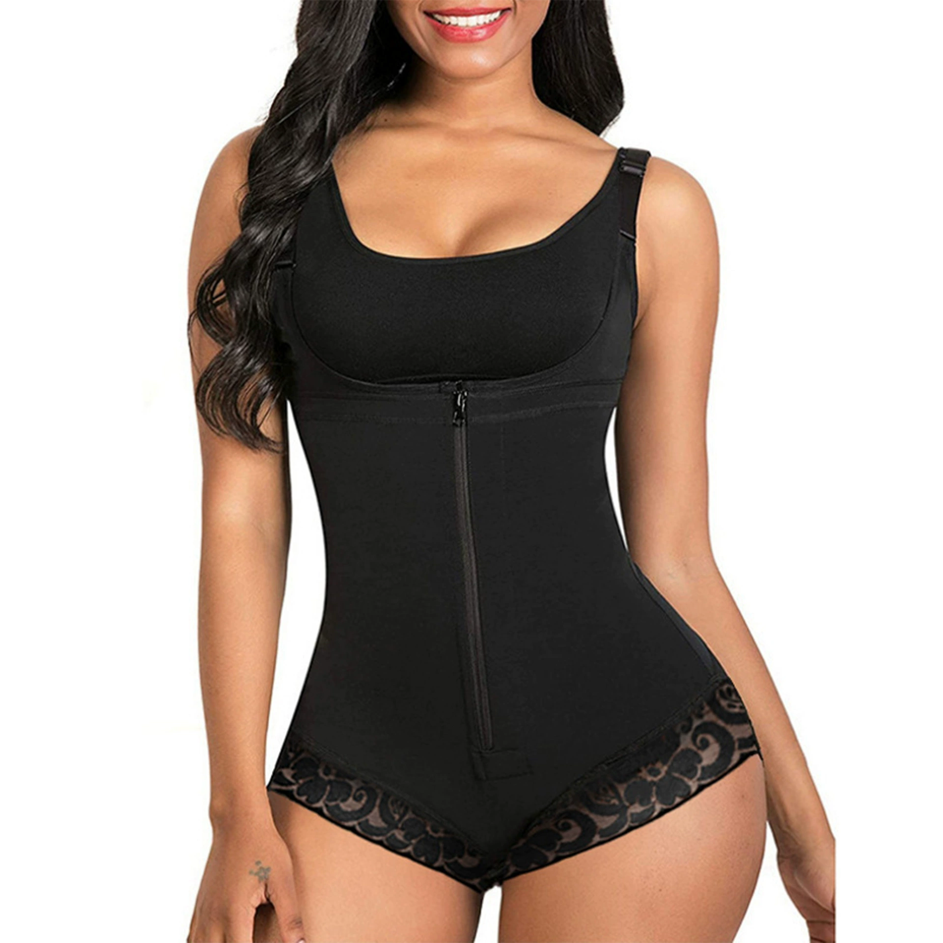 Изначальный источник Amazon Полный корпус формы Shapewear сетка кружево удлиненный комбинированный костюм для женщин