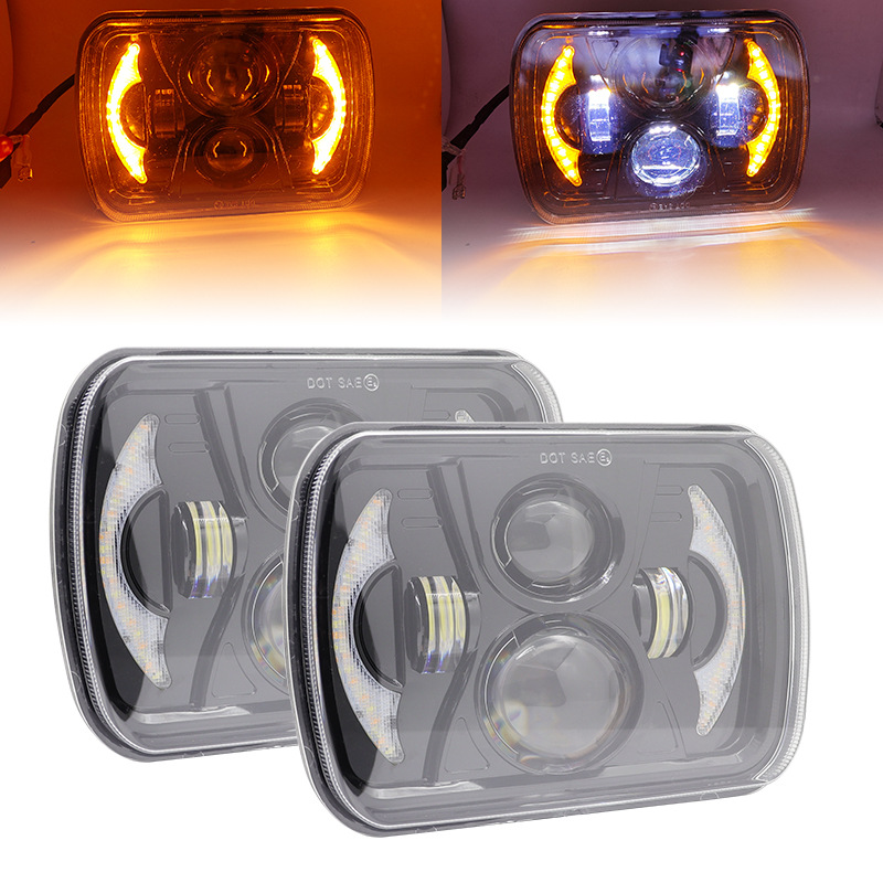 Cruz-frontera dedicada para Wrangler coche LED faro 7 pulgadas cuadrado camión Faro de vehículo todoterreno faro