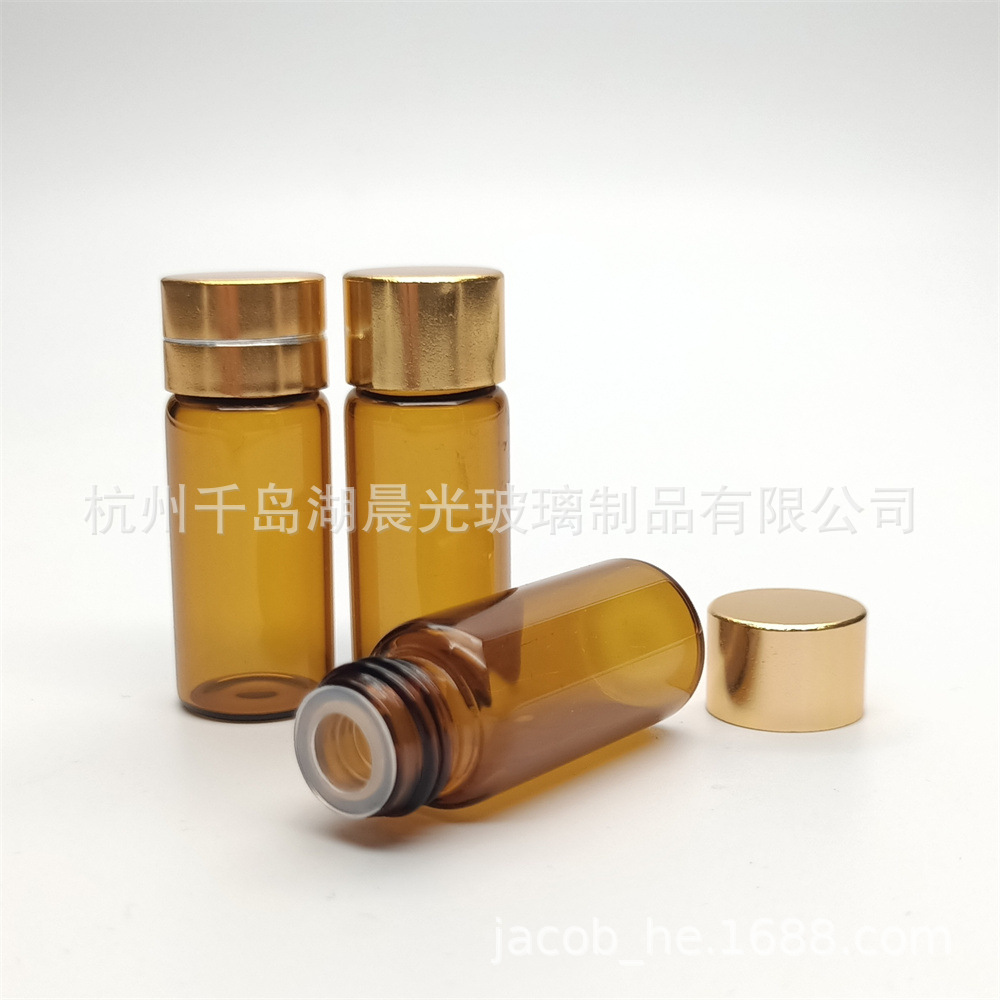 【热销爆款】1ml 2ml 5ml棕色茶色玻璃瓶小精油瓶配内塞和电化铝