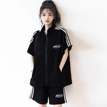 2024夏季新款运动套装女时尚洋气学生韩版宽松休闲运动服两件套潮