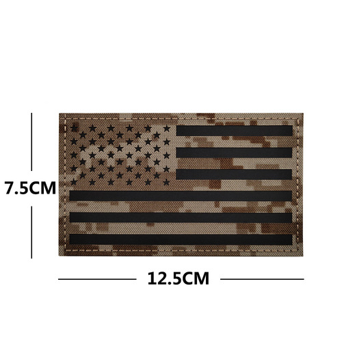 5*3IN beautiful size laser cutting reflective Velcro badge IR night identification stamp flag Velcro