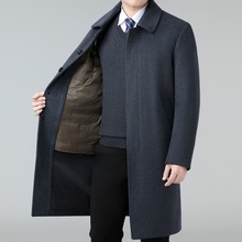 羊毛呢大衣男长款羊毛加厚保暖加绒英伦风衣外套高级感秋冬季潮