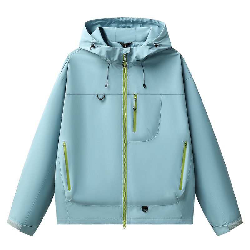7870冲锋衣男女春秋青少年户外防风防水登山服工装夹克连帽外套|undefined