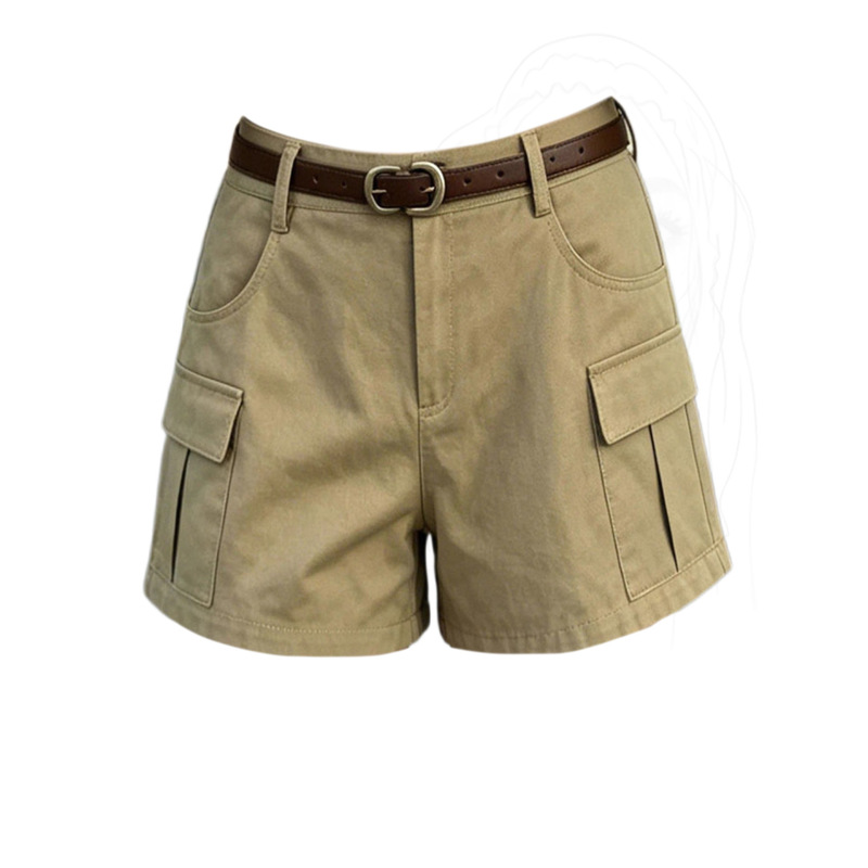 Plus-Size Khaki Multi-Pocket Shorts for Women, Stylish Casual Hot Pants, Summer Versatile Slimming Workwear Pants for Plus-Size Women Plus-Size Khaki Multi-Pocket Shorts for Women, Stylish Casual Hot Pants, Summer Versatile Slimming Workwear Pants for Plus-Size Women