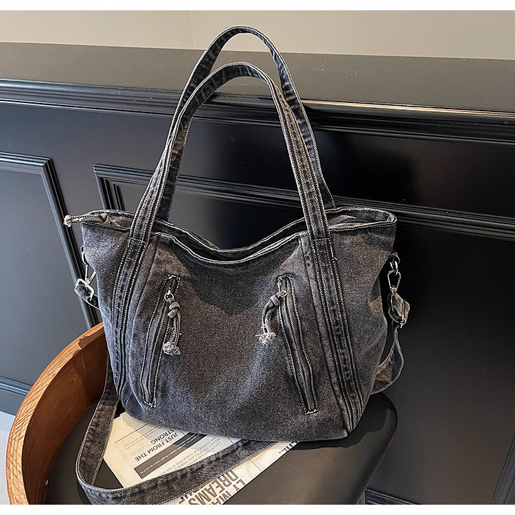 Bolso de gran capacidad de mezclilla retro para mujer 2025 nueva moda simple bolso de mensajero de un solo hombro bolso de viaje casual