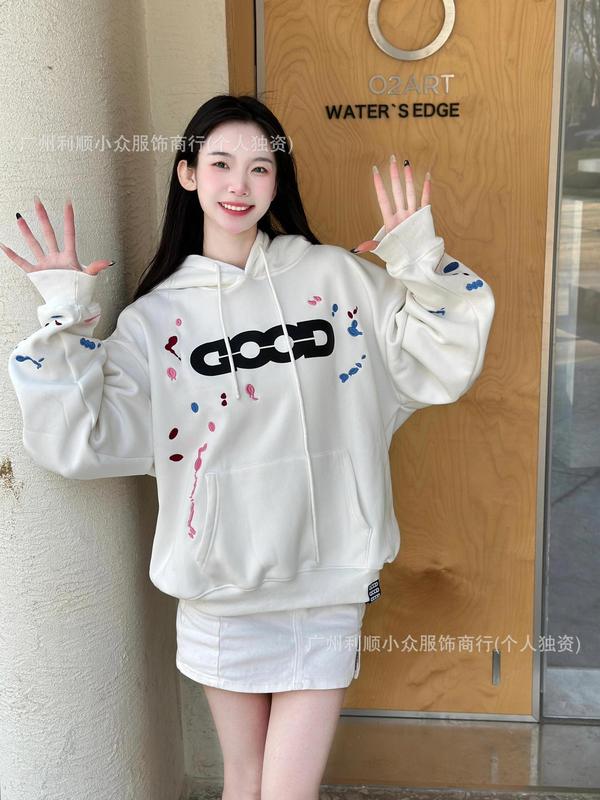 现货高品质GOODBRAND油彩泼墨连帽卫衣外套秋冬重磅帽衫男女同款|undefined