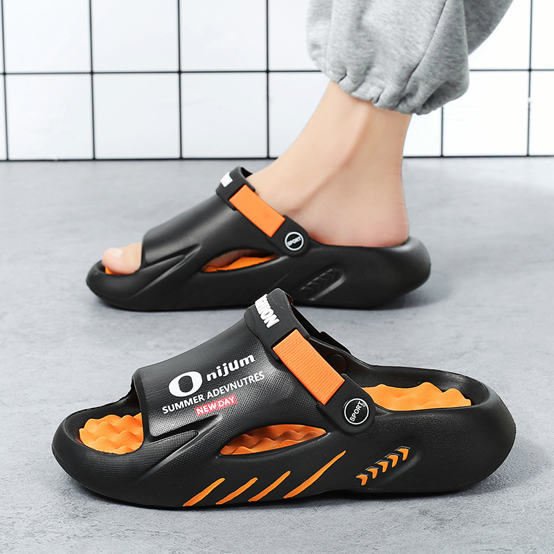 Zapatillas de coco para hombres de verano antideslizantes y resistentes al desgaste, zapatillas rojas para conducir, zapatos de agujero de tamaño grande