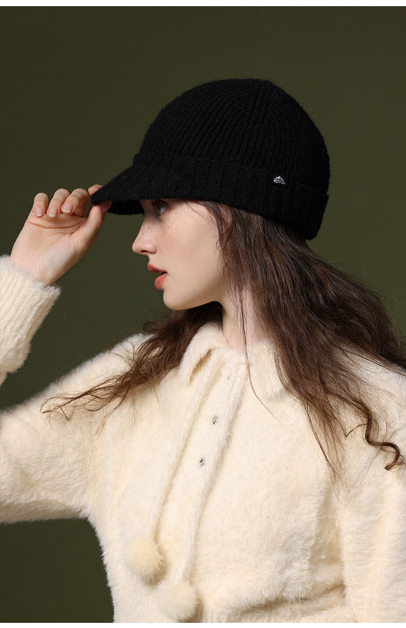 Gebreide damesmuts warme wintermuts met hoofdband van wol_voghion.com